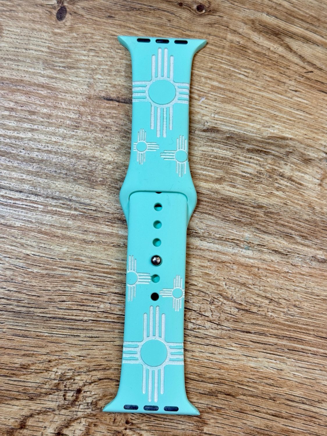 42-45 Mint Band White Zia Engraved Silicone iwatch Band