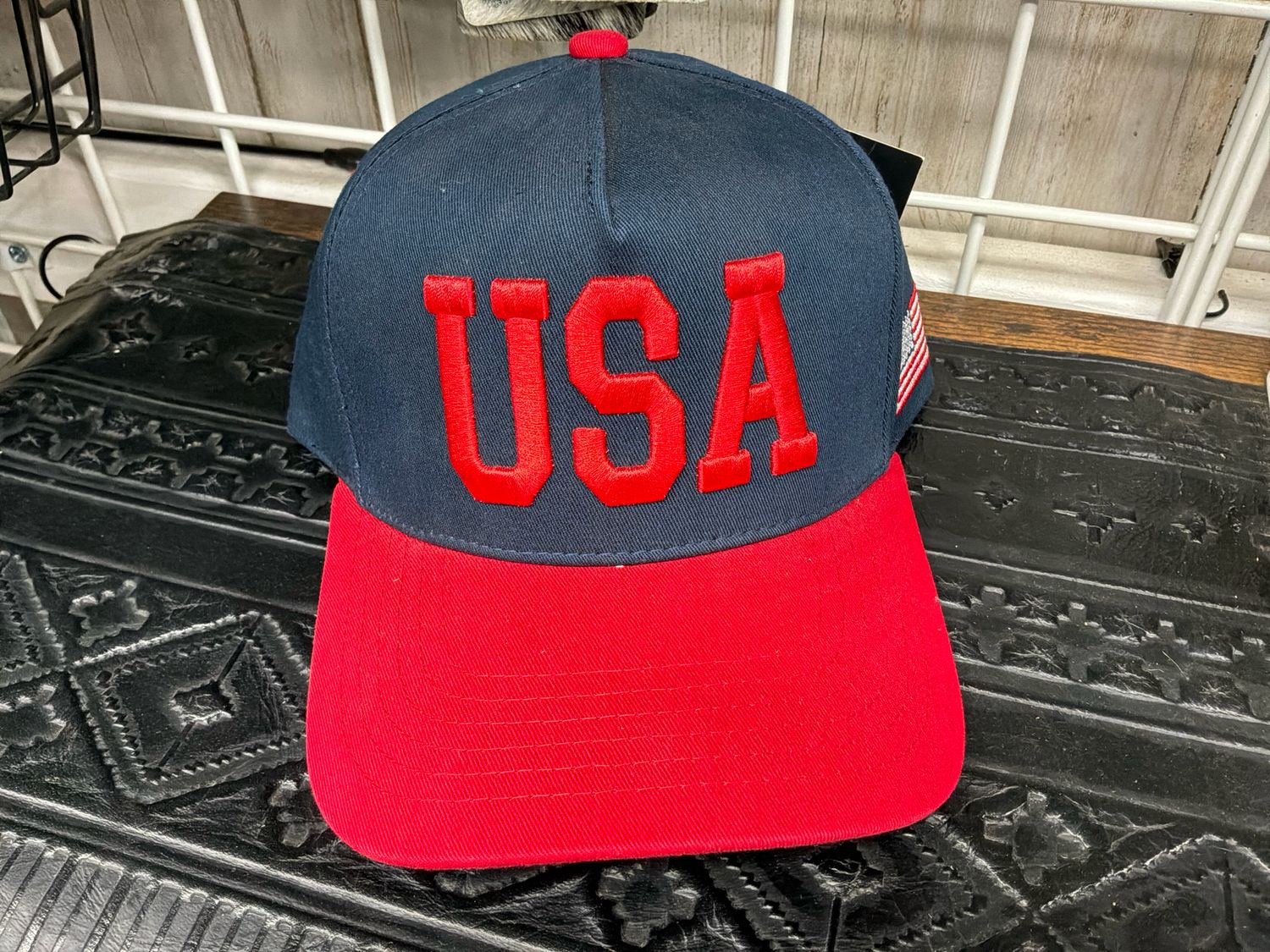 USA Navy Red Ebmroidered Trucker Hat