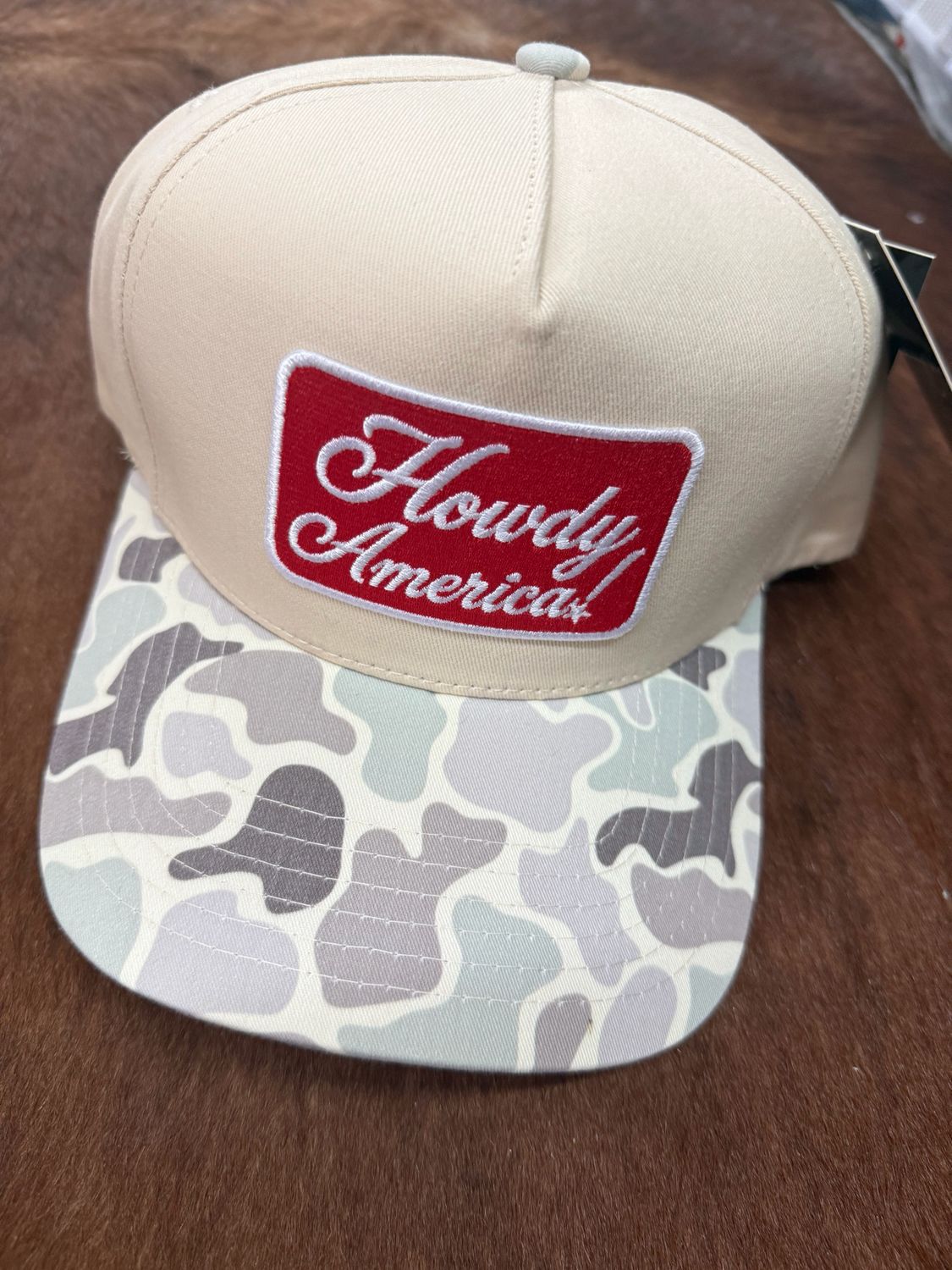Howdy America Embroidered Patch -Camo