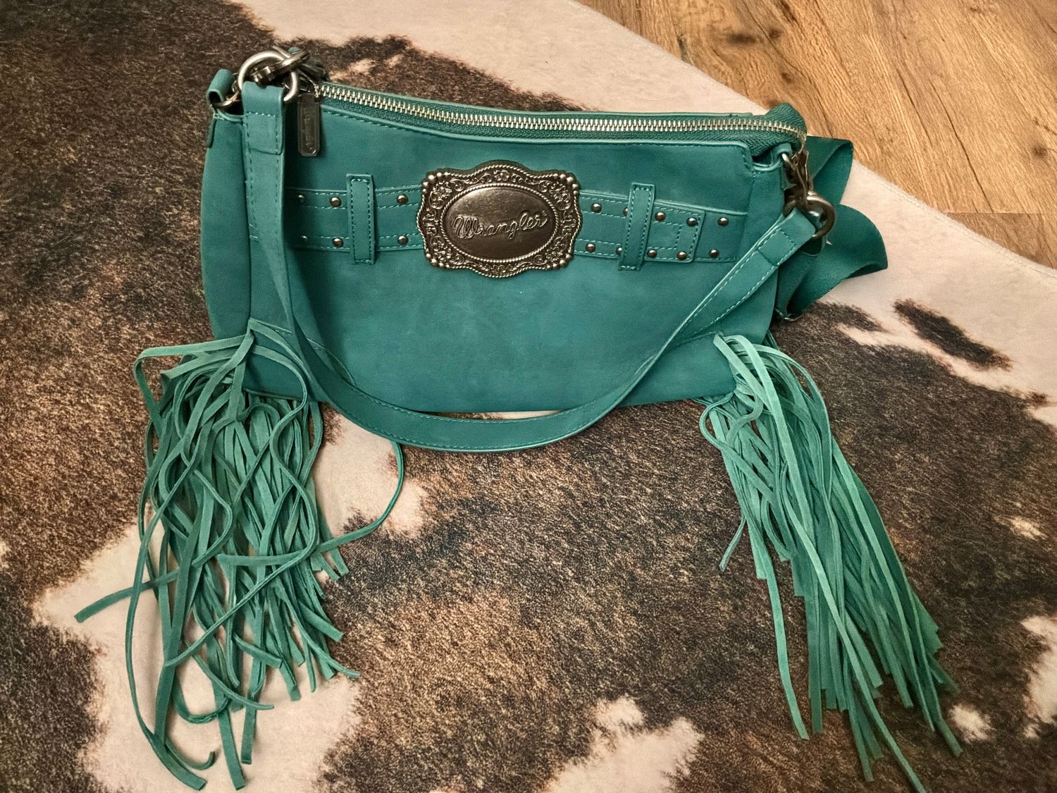 Wrangler Fringe Buckle Hobo Crossbody