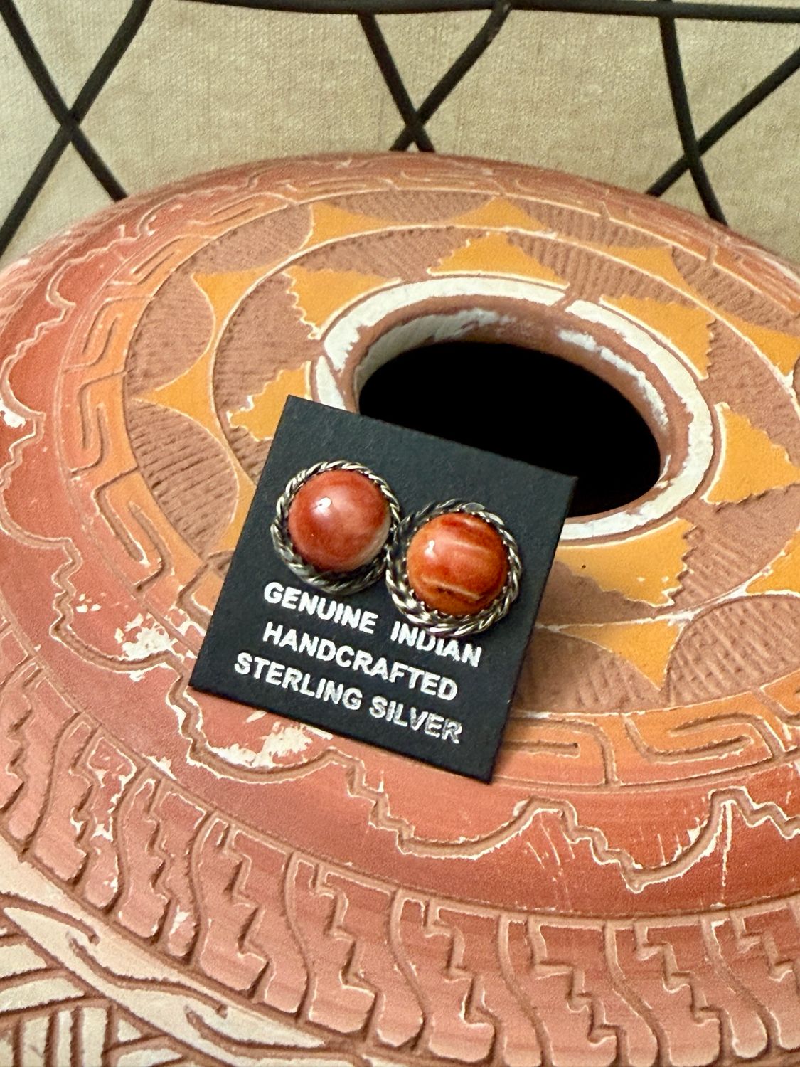 Sunset Spiny Oyster Earrings