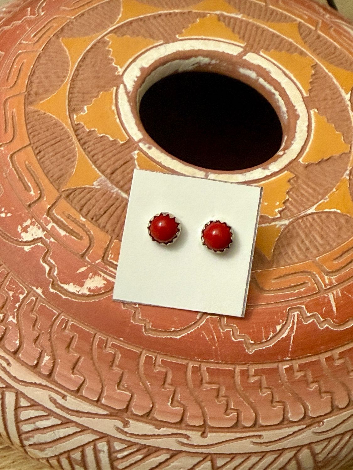 Adobe Rose Coral Post Earrings