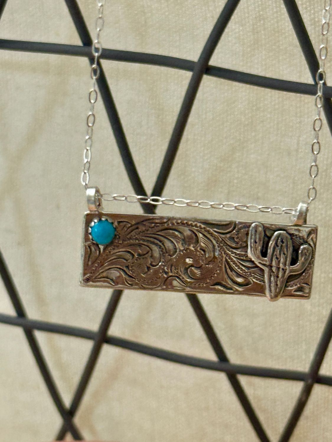 Desert Trails Cactus Bar Necklace