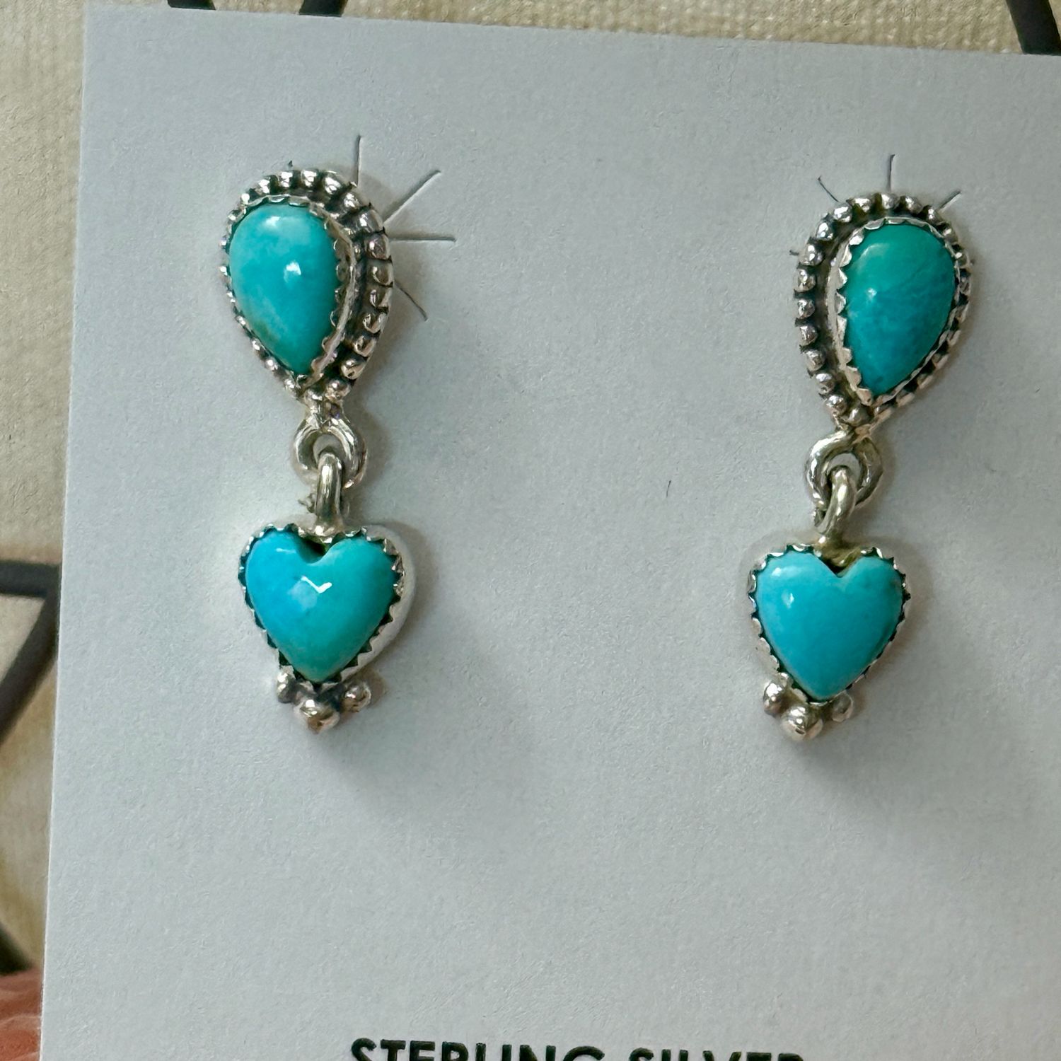 Blue Mesa Turquoise Heart Drop Earrings