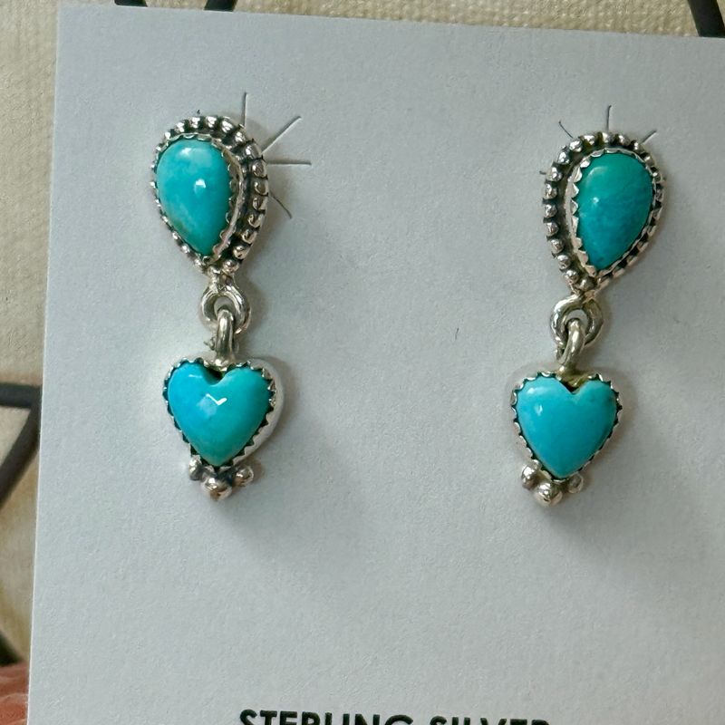 Blue Mesa Turquoise Heart Drop Earrings