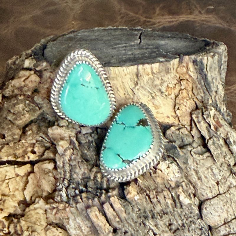 Turquoise Green Post Earrings