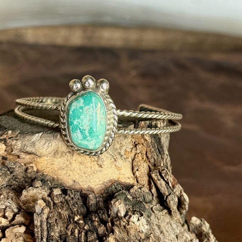 Ocean Blue 3 Ball Twist Cuff Bracelet