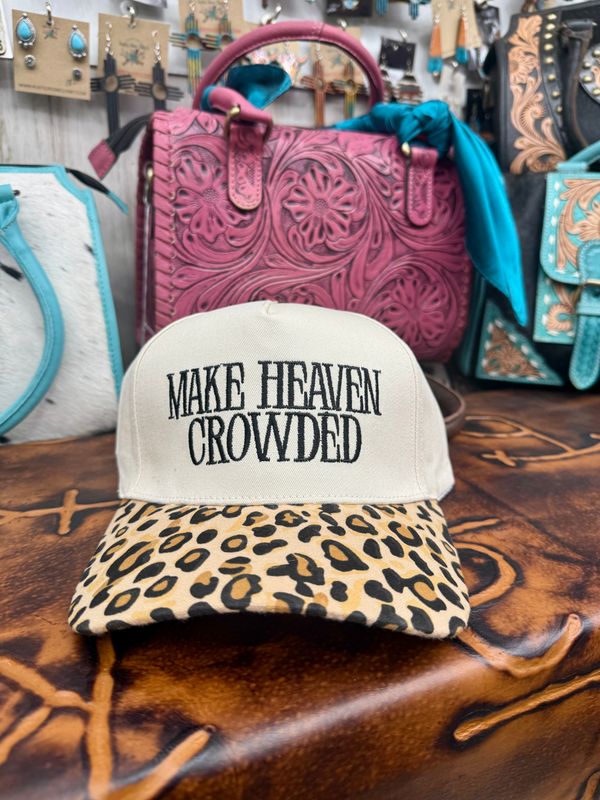 Make Heaven Crowded Leopard Bill Embroidered Trucker Hat