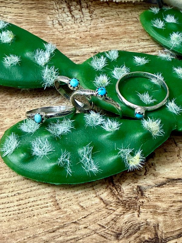 Stacking Small Turquoise Stone Rings
