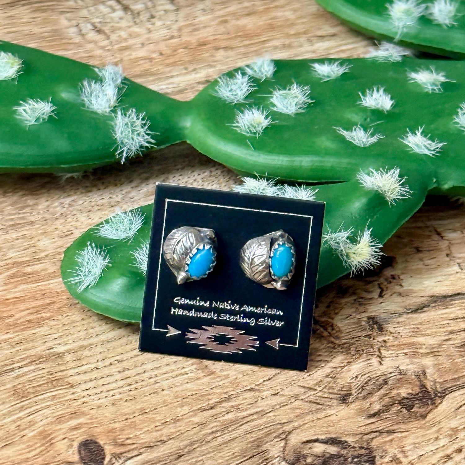 Turquoise Leaf Post Earrings