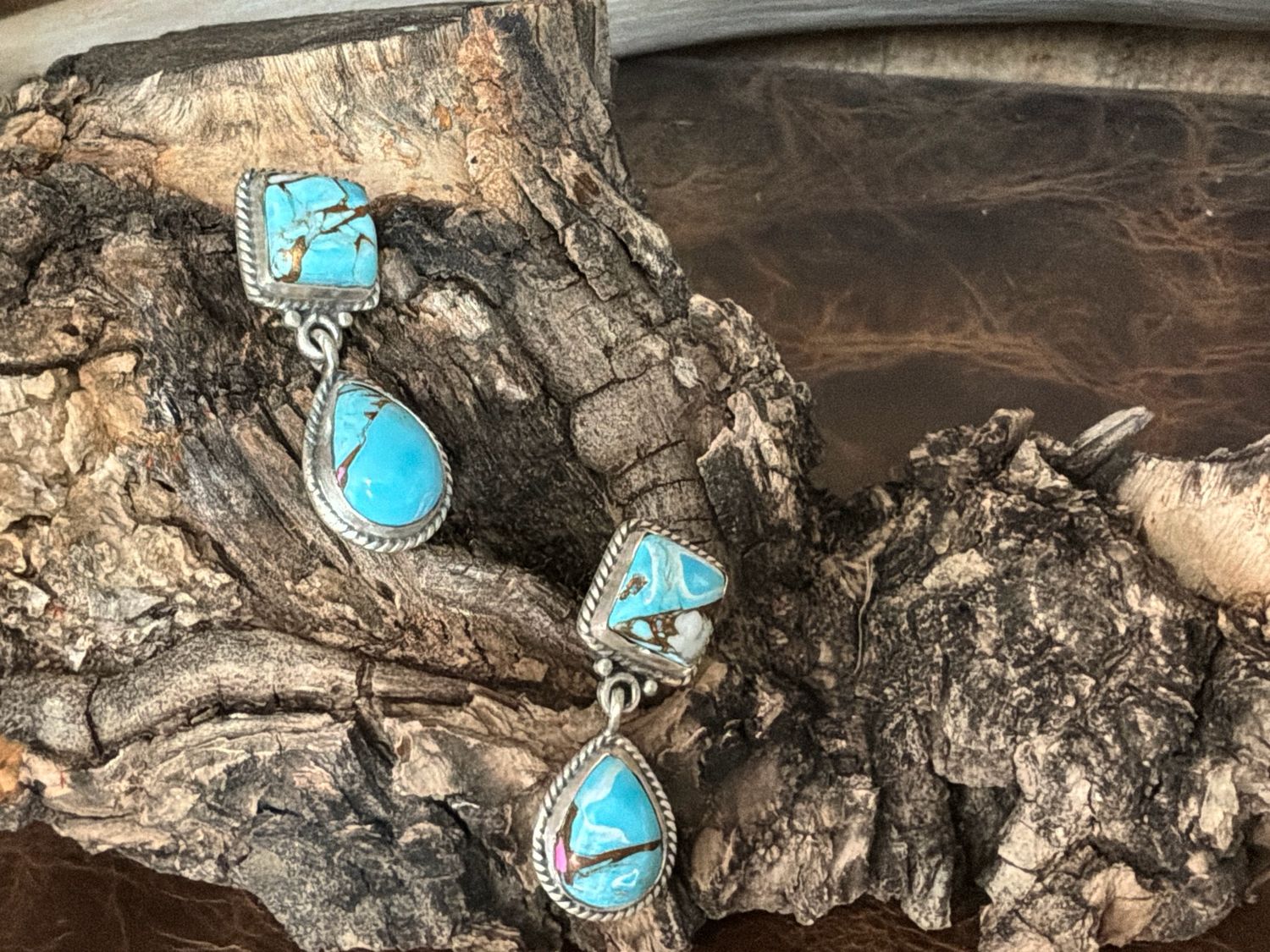 Cotton Candy Square Teardrop Post Earrings