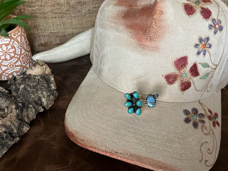Half Cluster &amp; Golden Hills Adjustable Ring