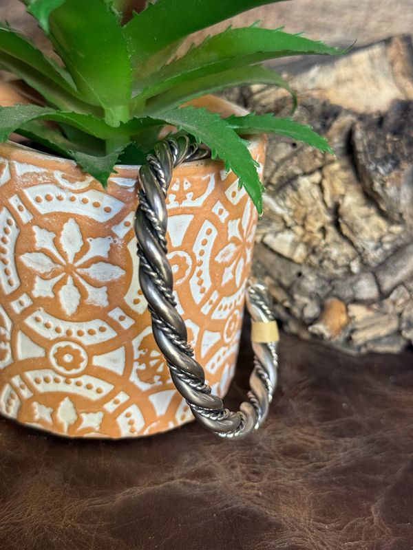 Rope Sterling Cuff Bracelet