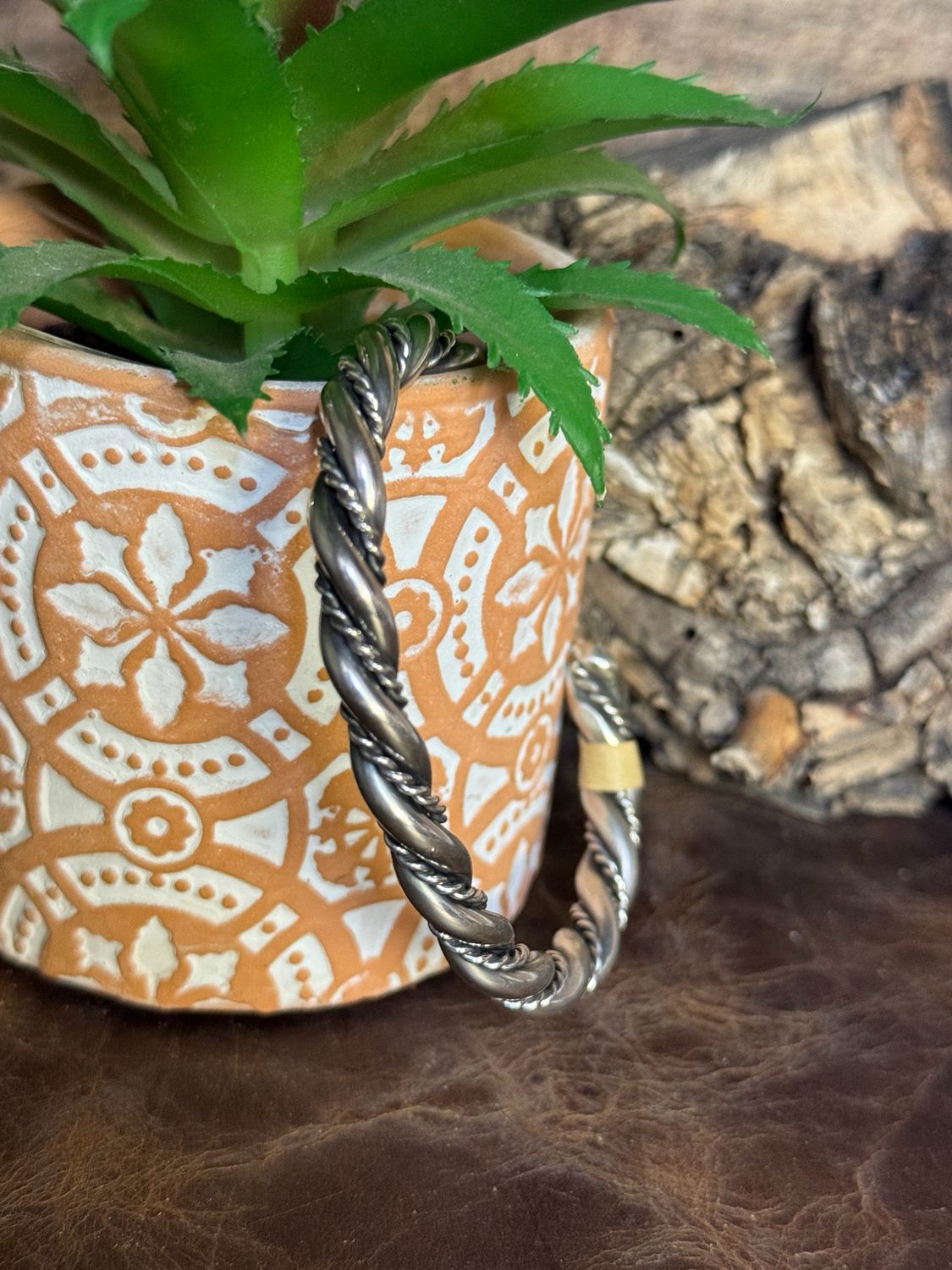 Rope Sterling Cuff Bracelet