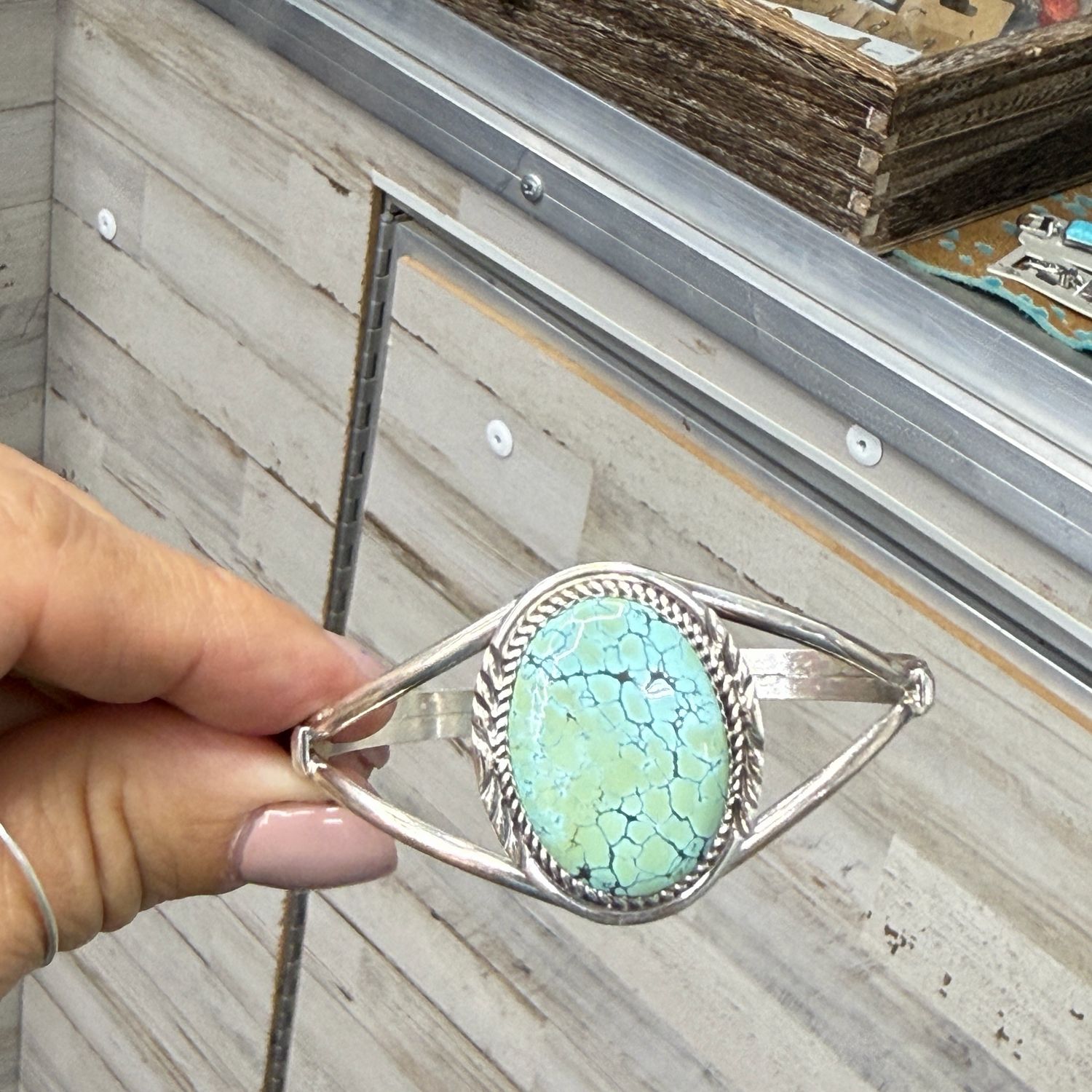 Light Turquoise Stone Cuff Bracelet