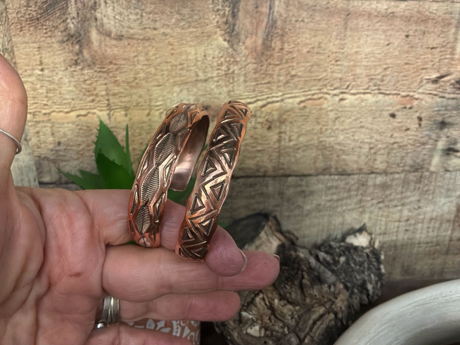 Copper Stamp Cuff Bracelets