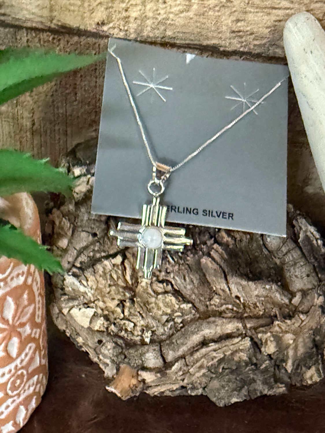 White Horse Hair Zia Pendant Necklace