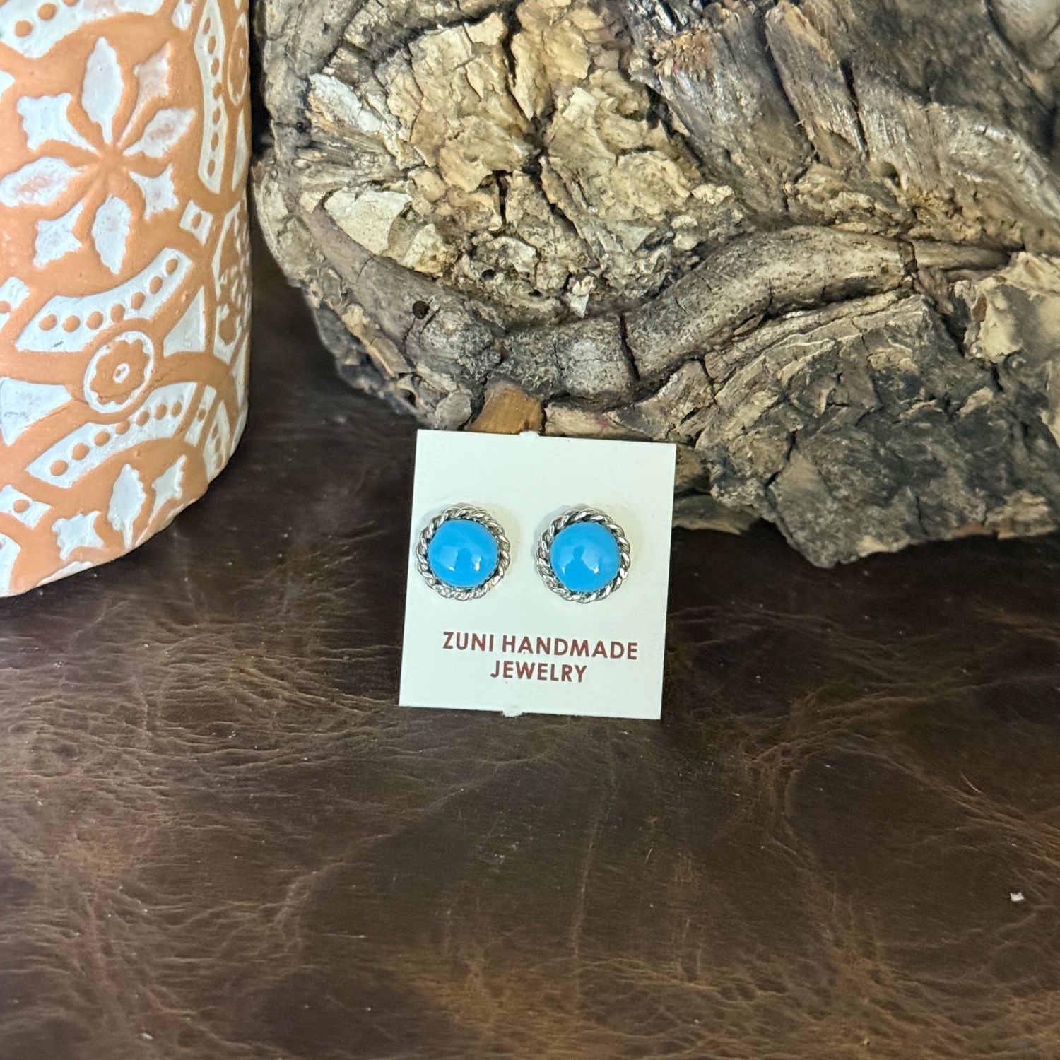 Rope Turquoise Post Earrings