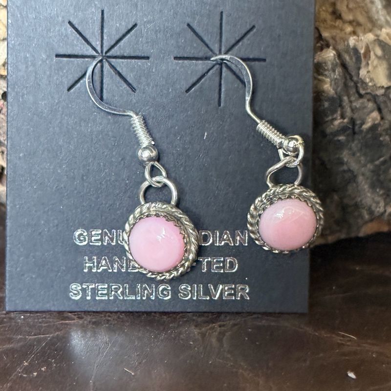 Pink Dangle Conch Earrings