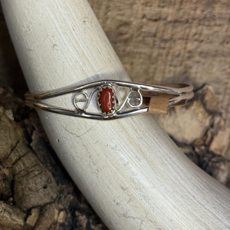 Red Coral Baby Cuff Bracelet