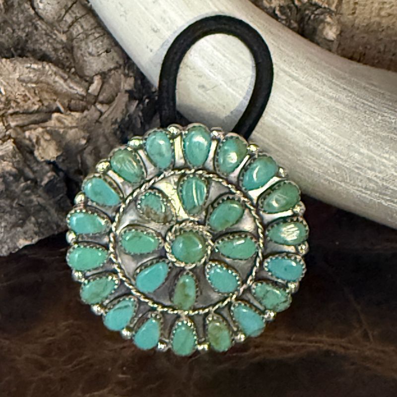 Turquoise Cluster Hair Tie