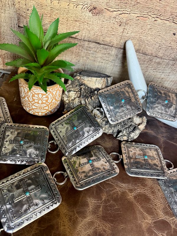 Western Turquoise Concho Belt