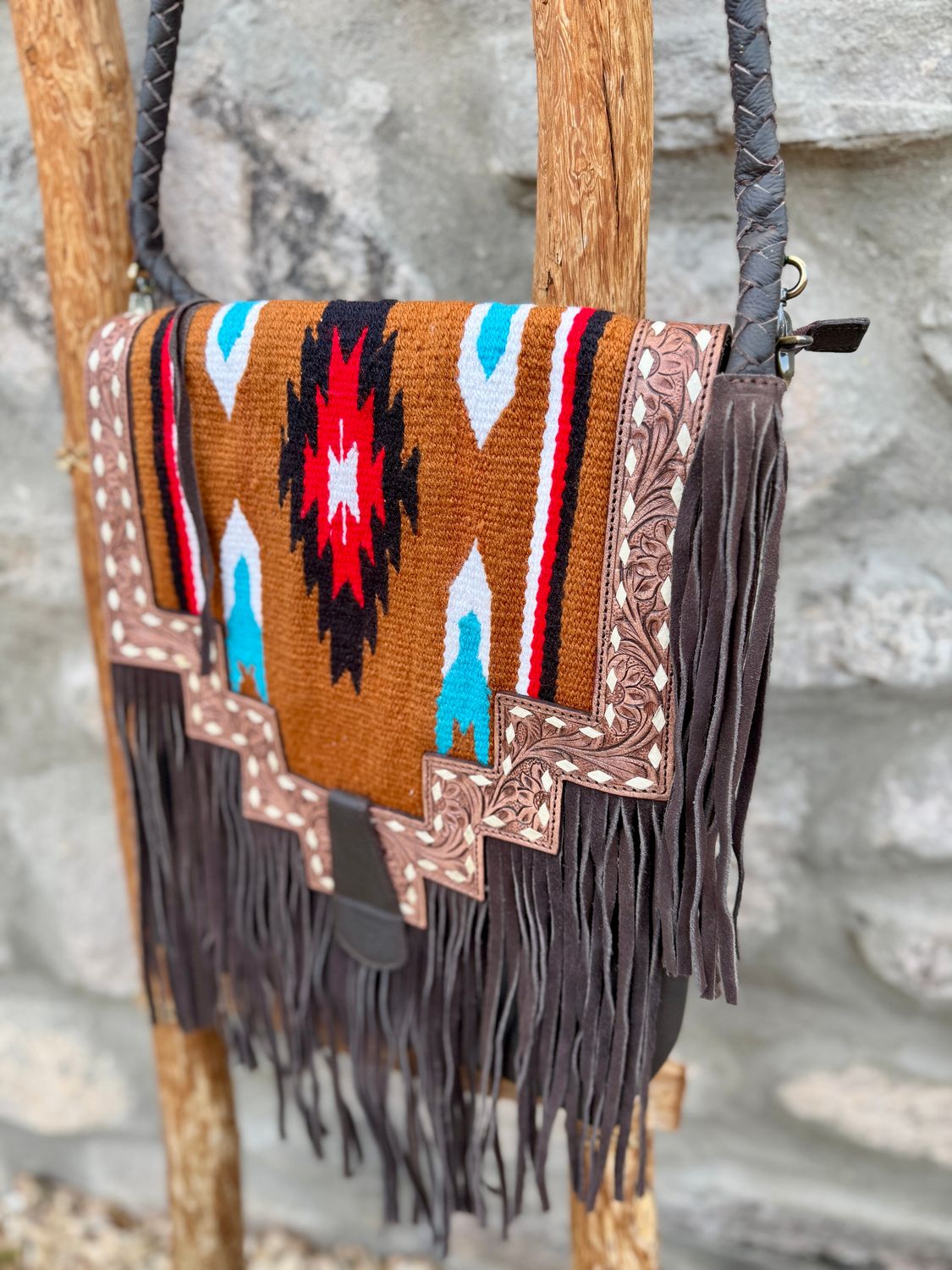Southwestern Fringe Aztec Crossbody
