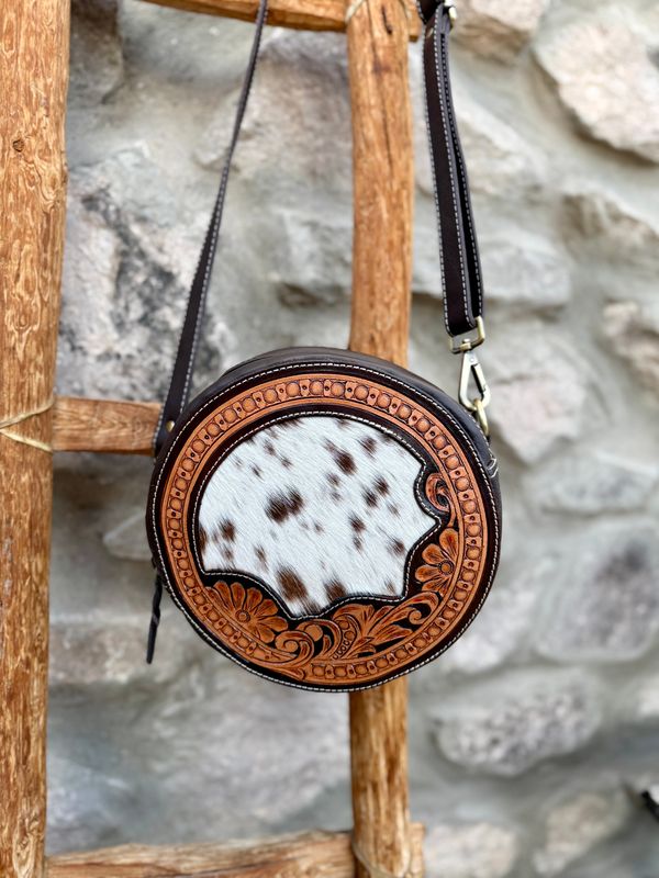 Canteen Style Leather Cowhide Crossbody