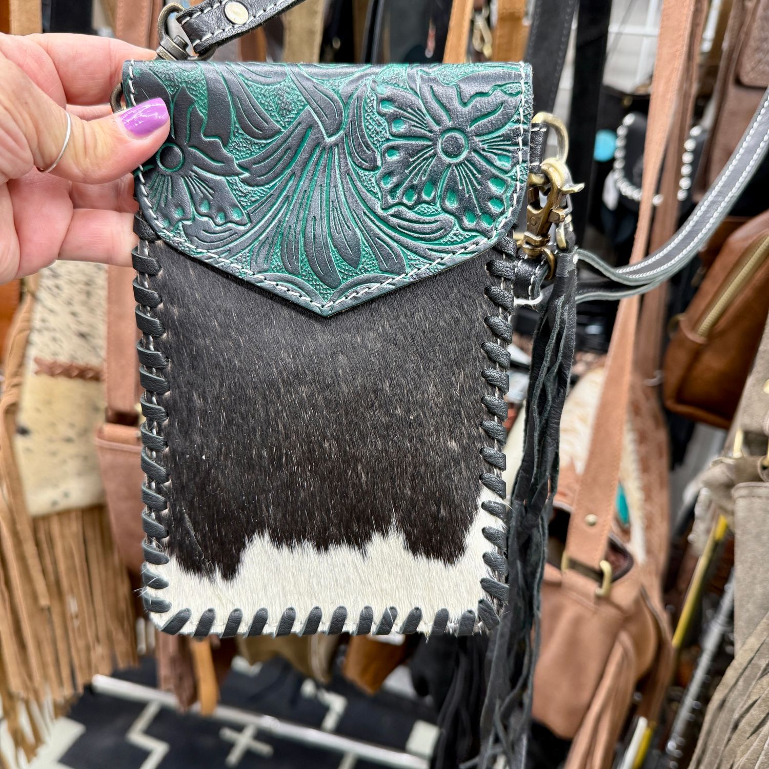 Small Cowhide Pocket Crossbody