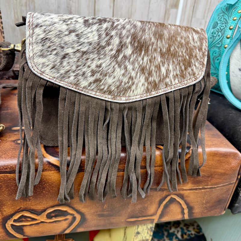 Cowhide Fringe Western Bag