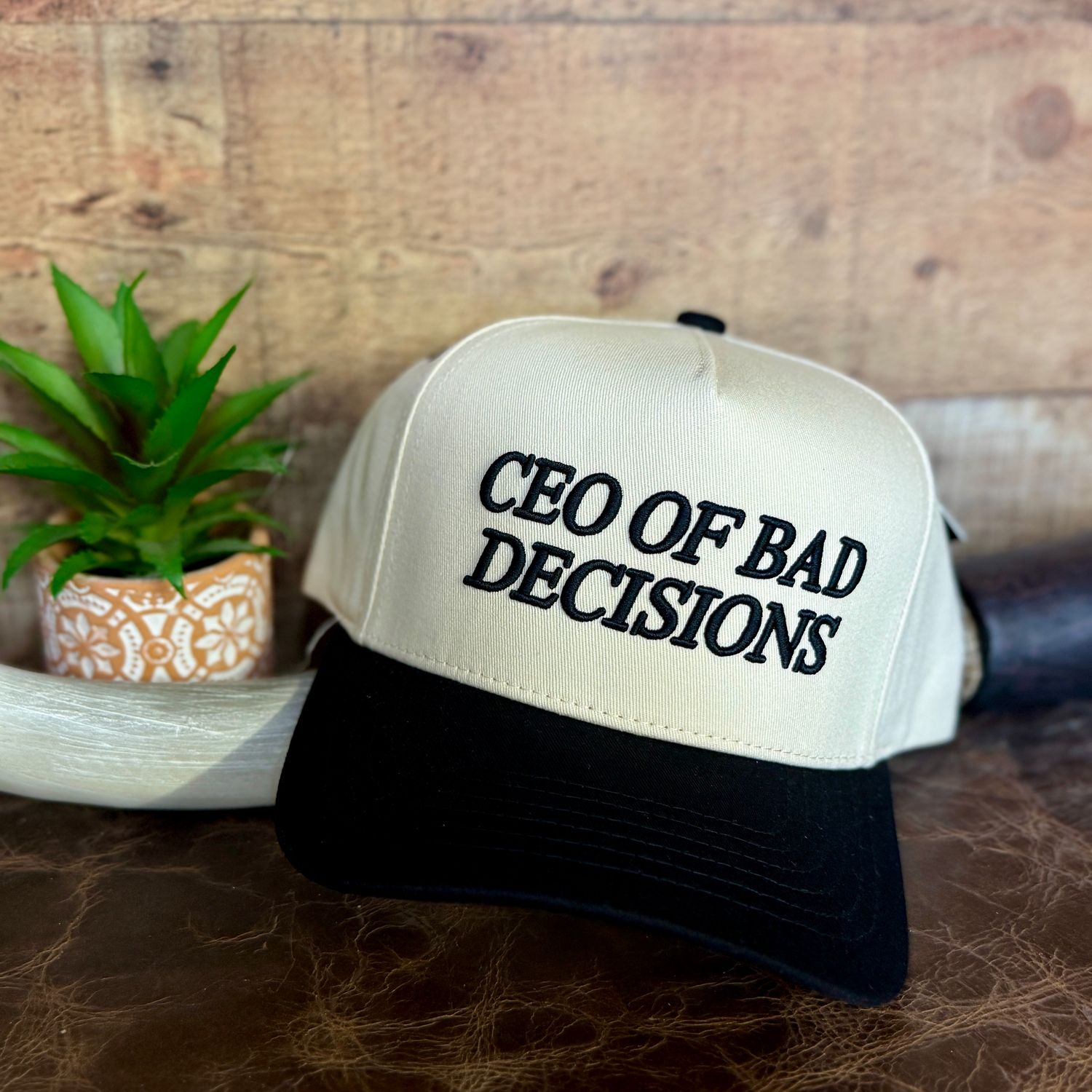 CEO of Bad Decisions Embroidered Trucker Hat