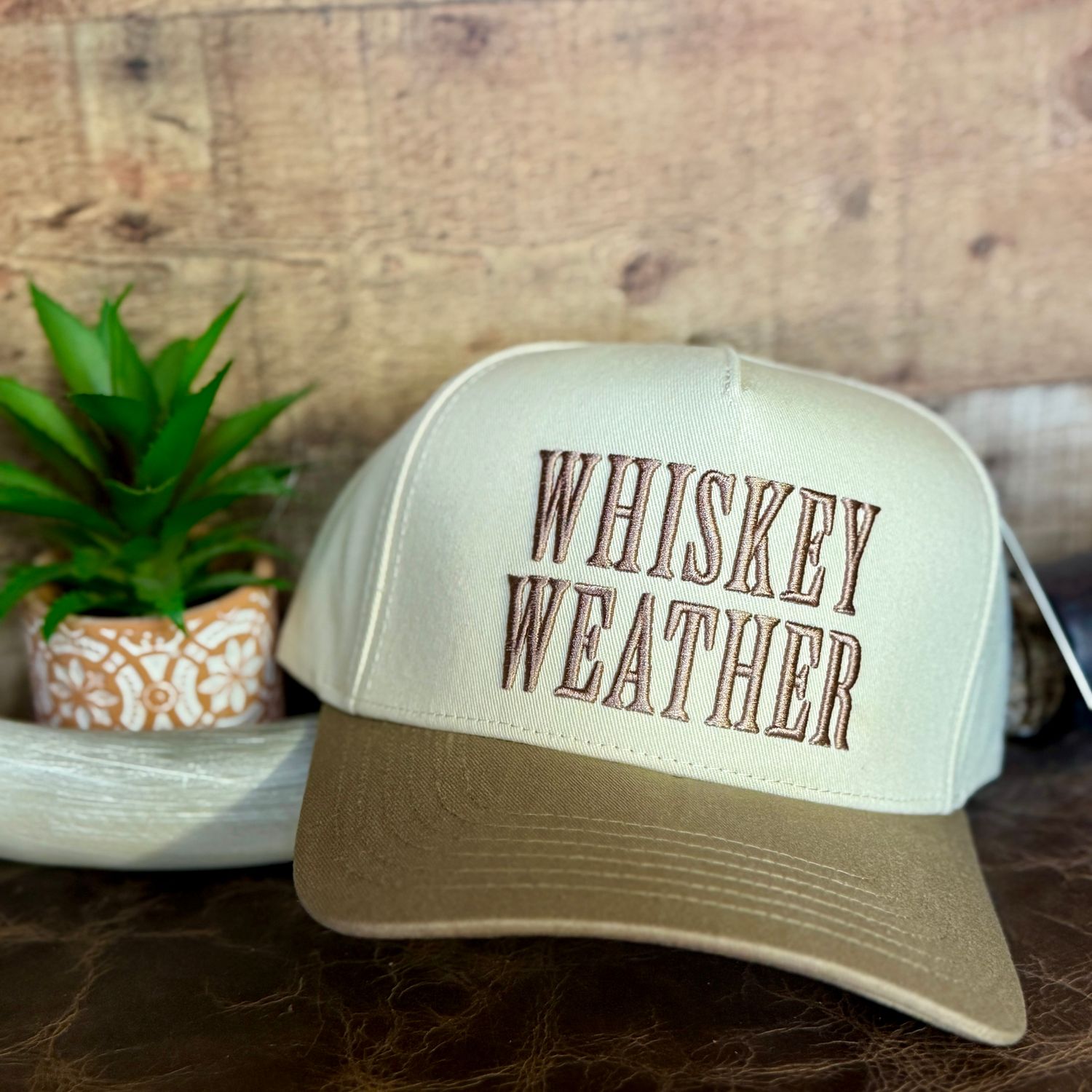 Whiskey Weather Embroidered Trucker Hat