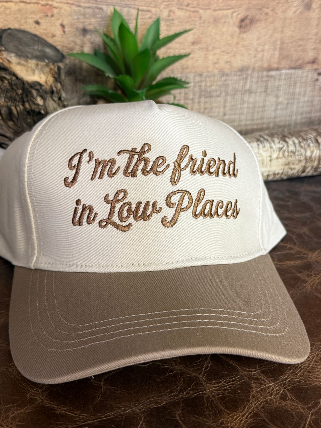 I'm The Friend In Low Places Embroidered Trucker Hat
