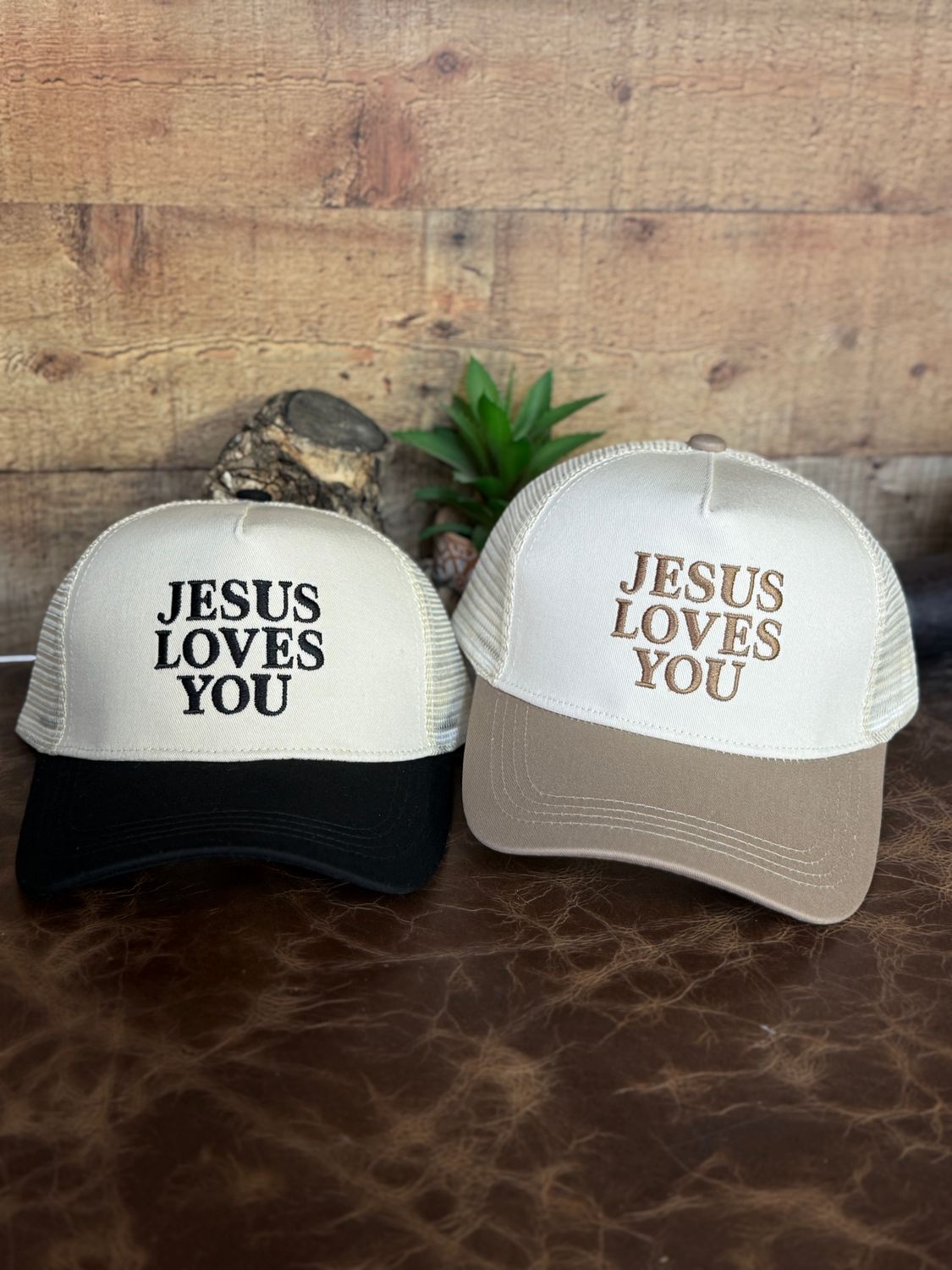 Jesus Loves You Embroidered Trucker Hat