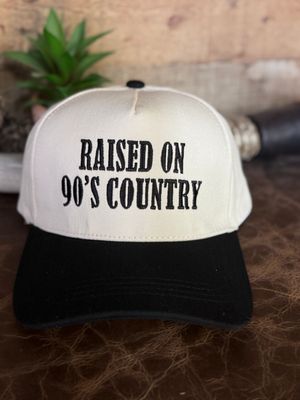 Raised On 90's Country Music Embroidered Trucker Hat