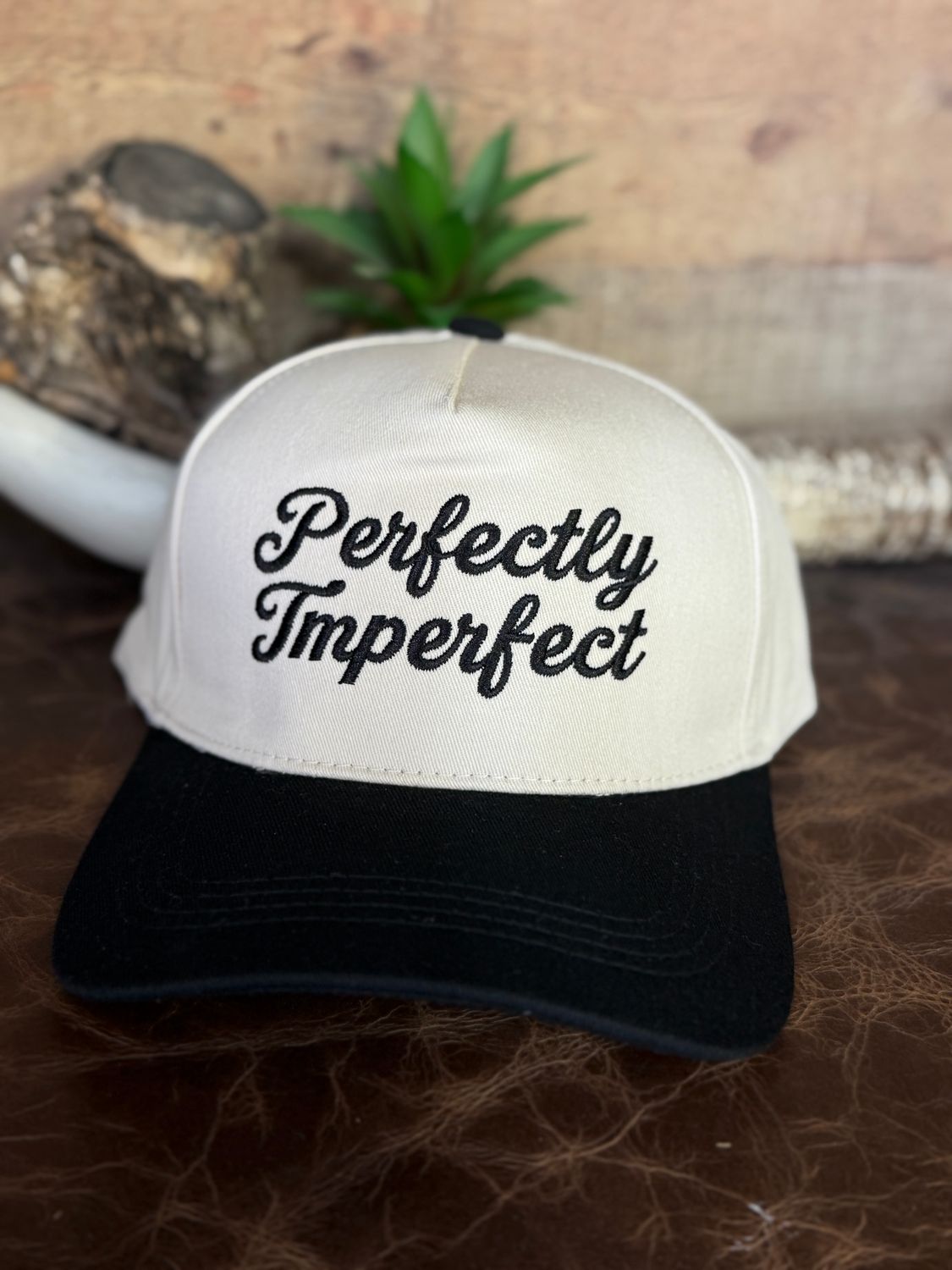 Perfectly Imperfect Embroidered Trucker Hat
