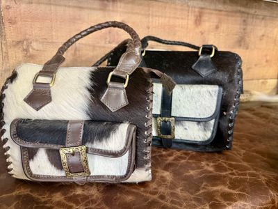 Small Speedy Cowhide Handbag with Front Pocket