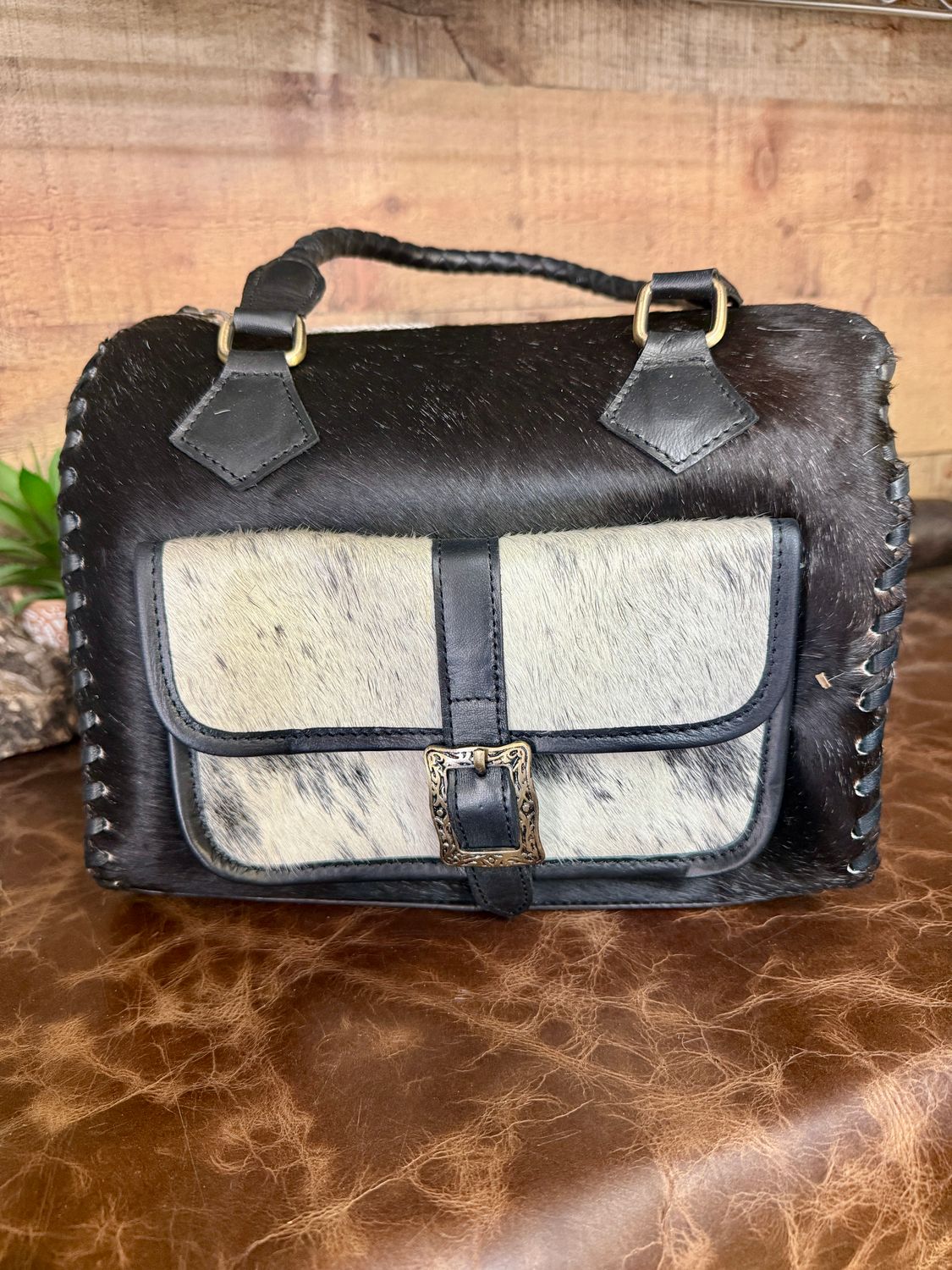 Black Cowhide Medium Speedy Western Handbag