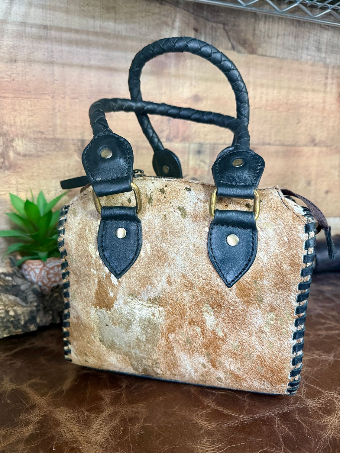 Small Cowhide Western Speedy Handbag