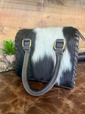Black White Cowhide Small Western Speedy Bag