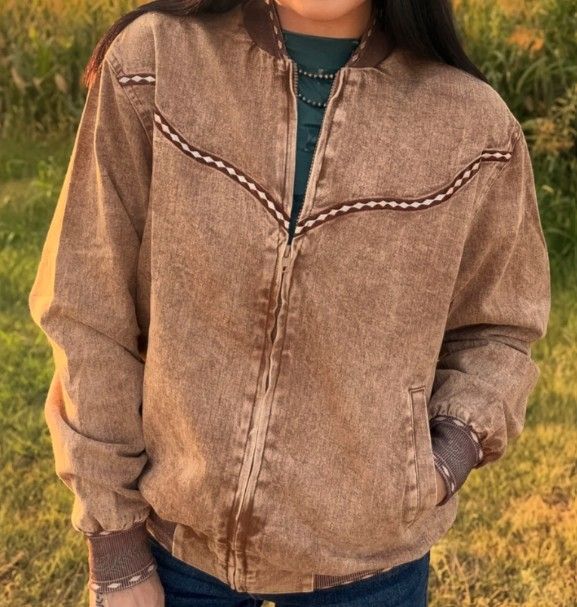 Buckskin Buckstitch Bomber Jacket - M