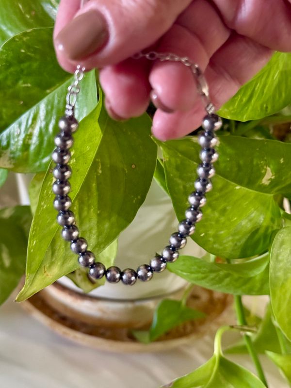 6mm Sterling Silver Pearl Bracelet