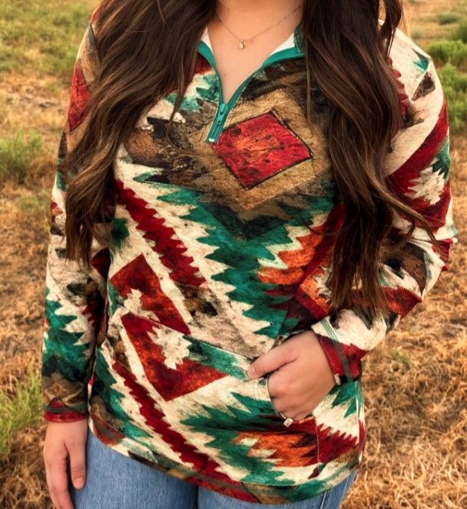 Aztec Sundown Pullover Medium