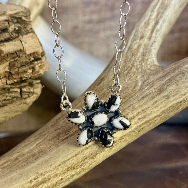 White Buffalo Cluster Necklace