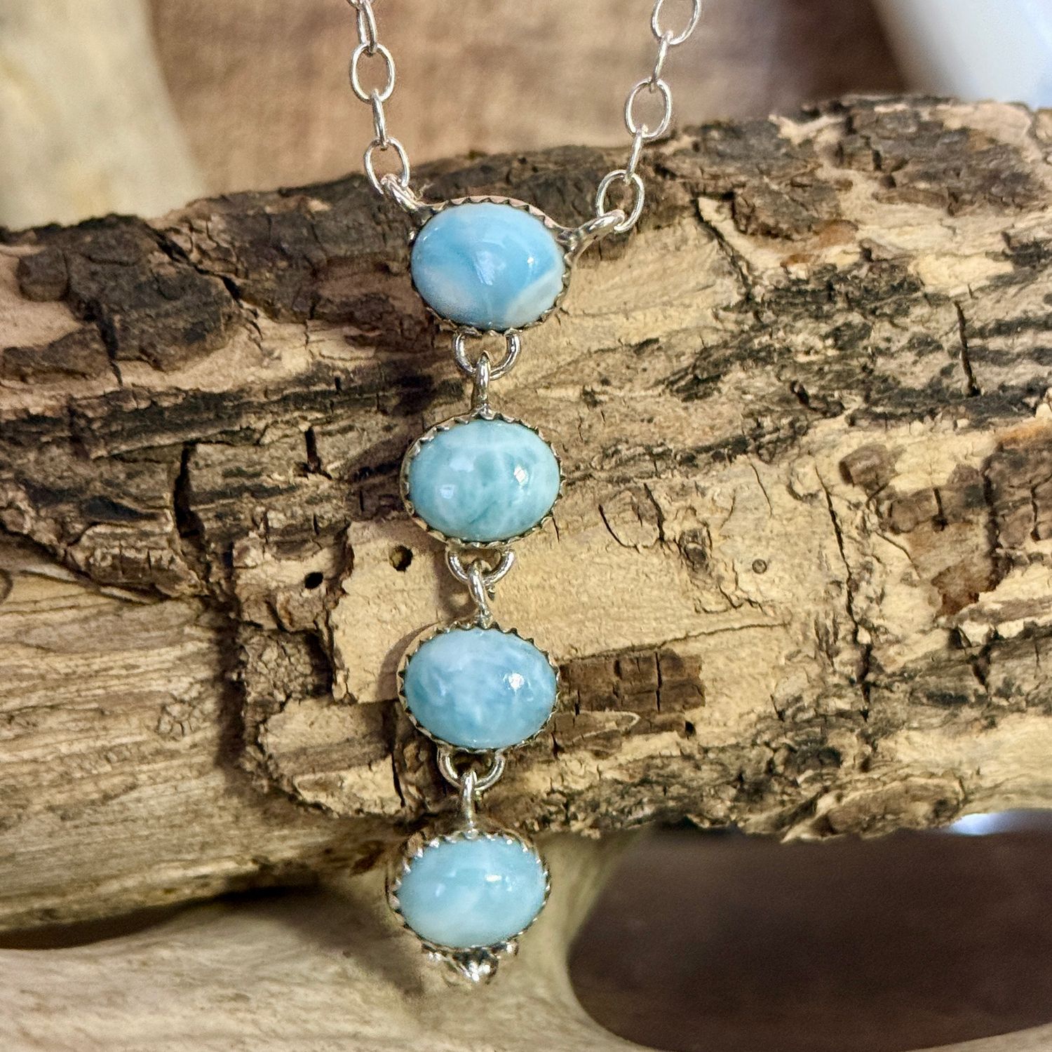 Larimar Stone Drop Necklace