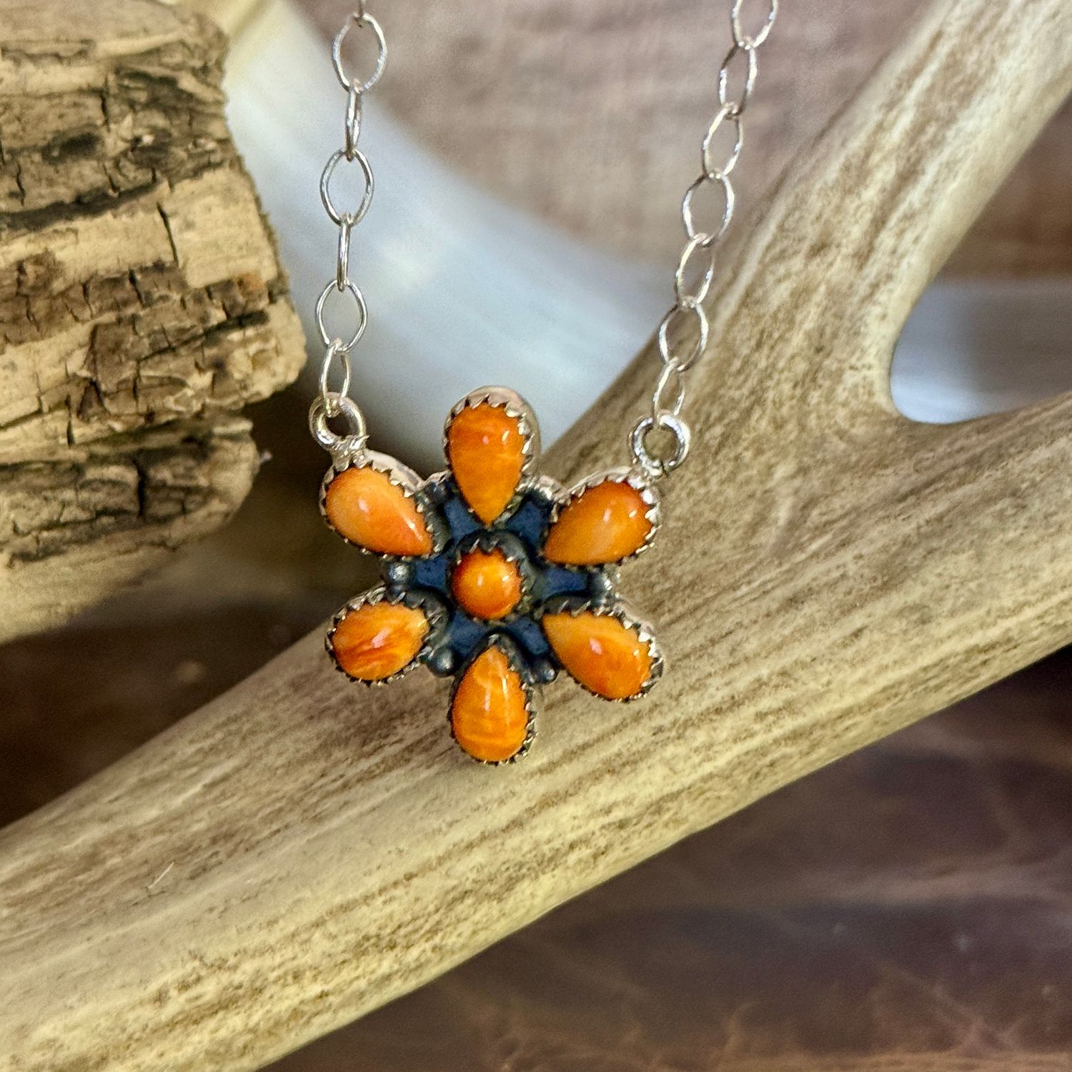 Spiny Oyster Cluster Necklace
