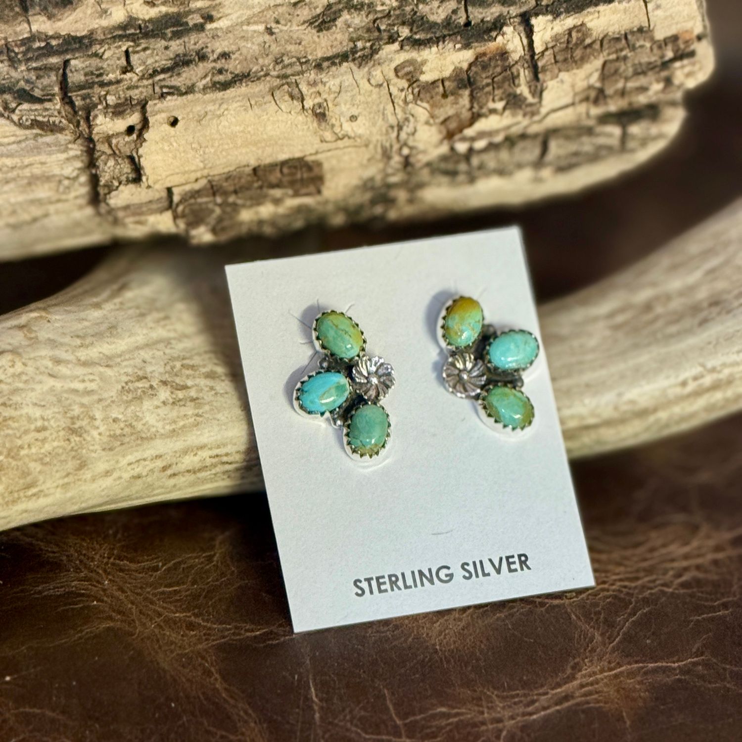 Turquoise Half Cluster Earrings
