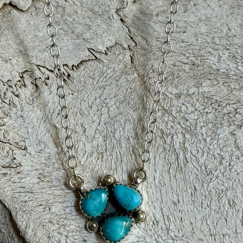 Turquoise Triple Stone Necklace