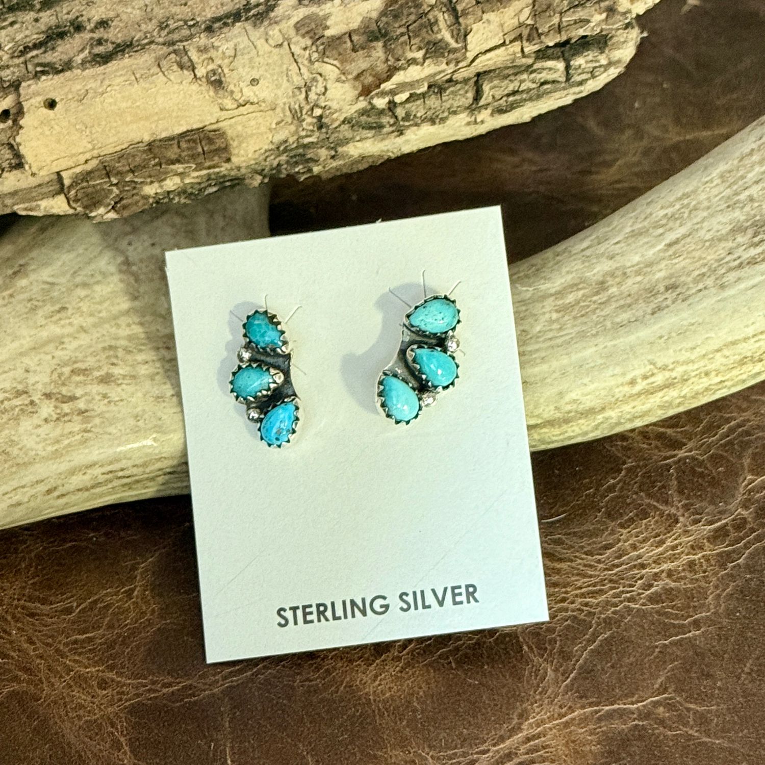 Turquoise Small Half Cluster Earrings