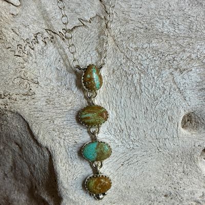 Green Turquoise Stone Drop Necklace